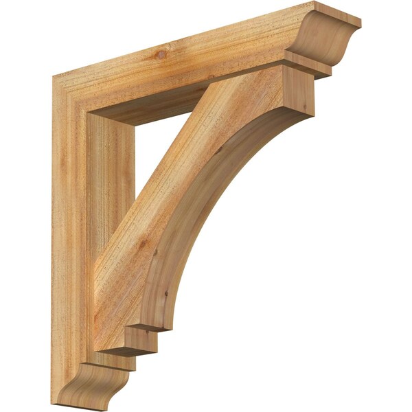 Ekena Millwork Imperial Traditional Rough Sawn Bracket w/ Offset Brace, Western Red Cedar, 6"W x 28"D x 28"H BKT0604X28X28IMP01RWR - main